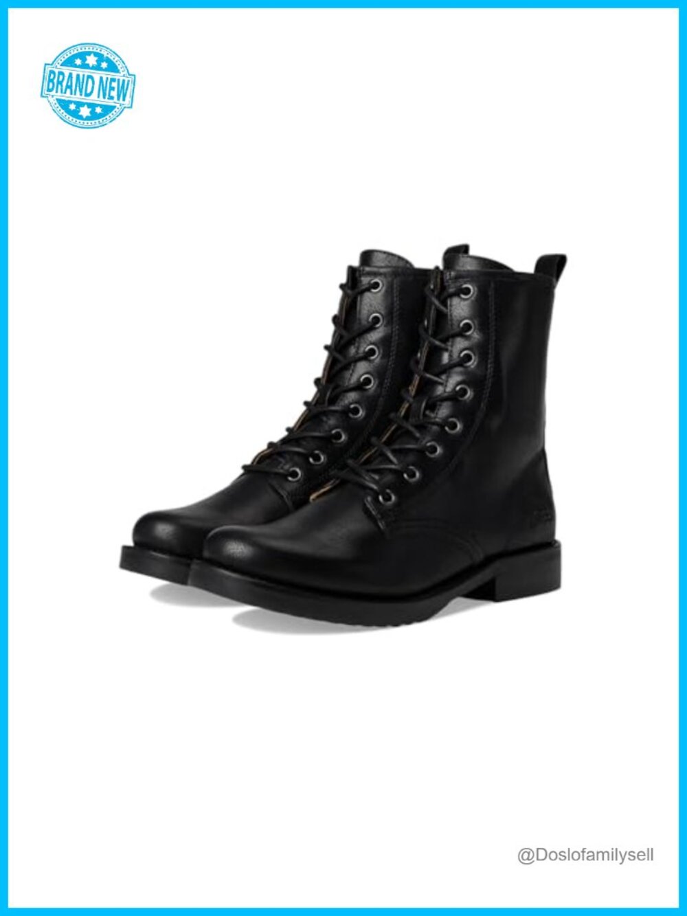 Combat Ankle Booties Heeled Tumbled Leather Block Heel Pull Loop